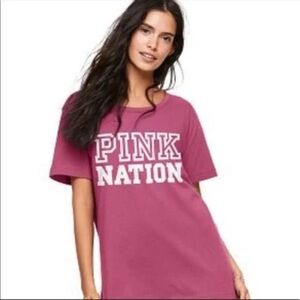 PINK Laced Back Short Sleeve TShirt Size Medium